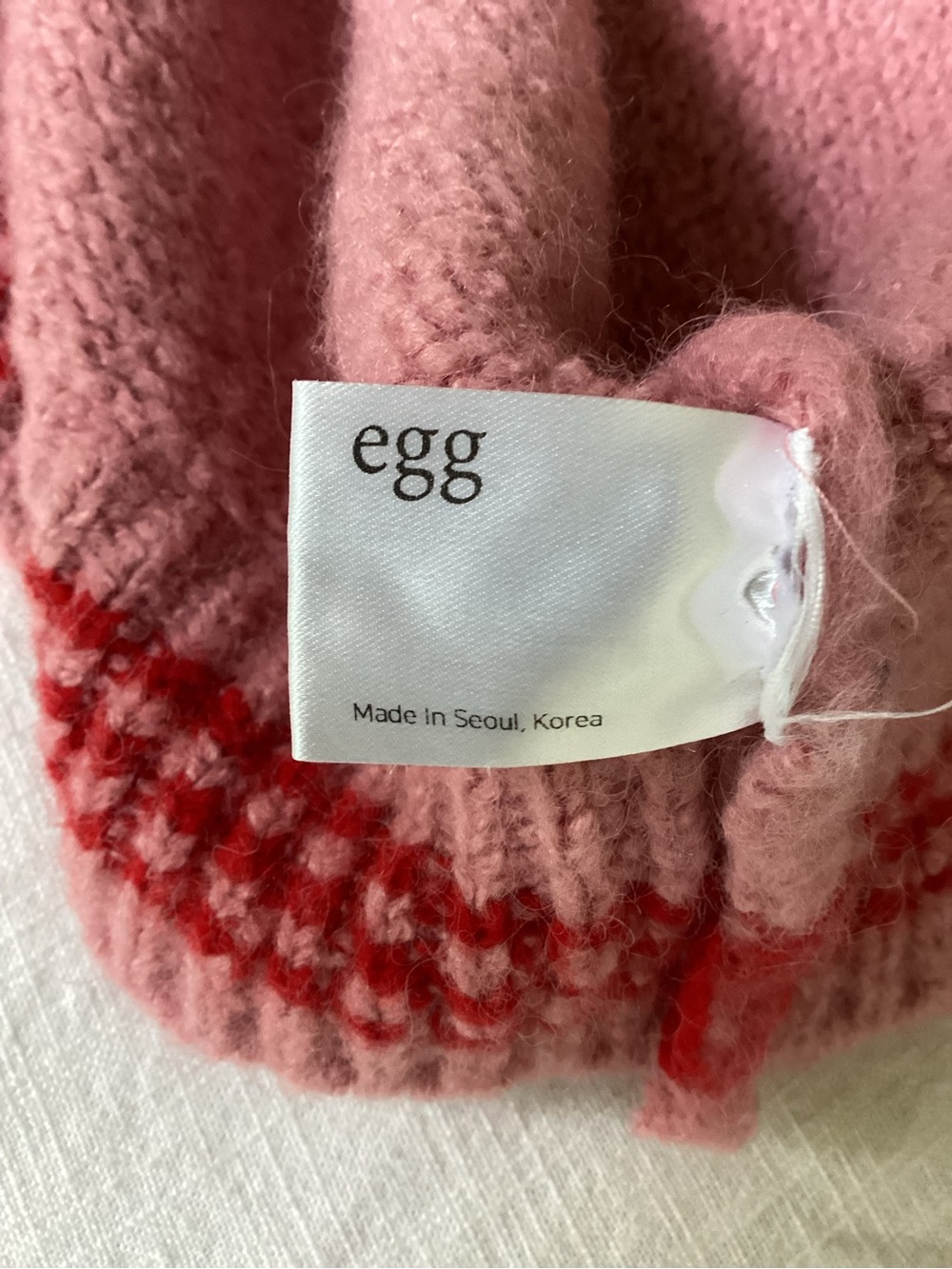 Egg Trading Fuzzy Alpaca Wool Blend Boucle Sweater Vest Large Pink Korea - Picture 10 of 16